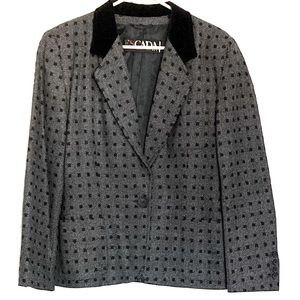 Escada by Margaretha Ley polka dot tweed blazer